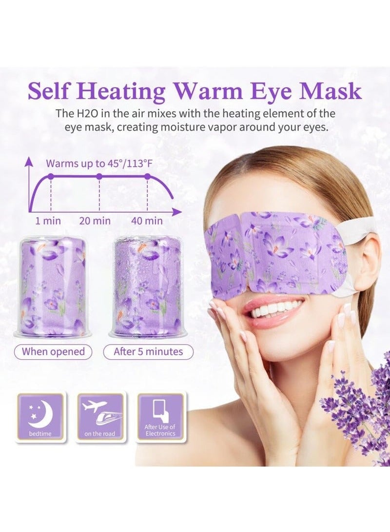 Sefudun 12 Packs Steam Eye Mask,Lavender Hot  Compress Self Heating Warm Eye Mask Disposable Heated Sleep Eye Mask for Dry Eyes Dark Circles Relax Comfortable Warming Eye Mask for Home Office Travel - Image 4
